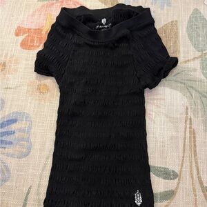 Black Textured Women's Top